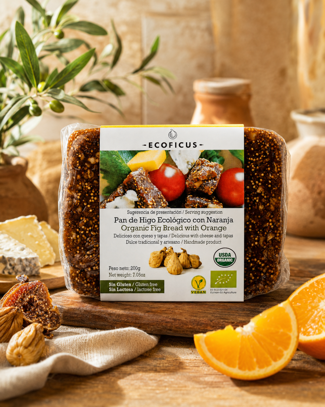 Pan de higo ecológico con naranja – 200 g - Imagen 2